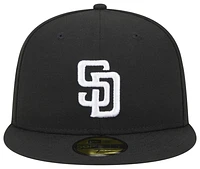 New Era New Era Padres 5950 Evergreen Side Patch Fitted Hat - Adult White/Black Size 7