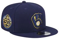 New Era Mens New Era Brewers 950 EG Side Patch - Mens Navy/Navy Size One Size