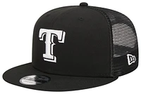 New Era Mens New Era Rangers Evergreen Trucker Hat - Mens Black/White Size One Size