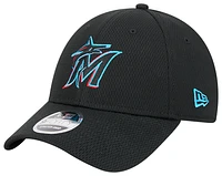 New Era Mens New Era Marlins SS Evergreen OTC Cap - Mens Black/Black Size One Size