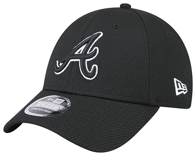 New Era Mens New Era Braves SS Evergreen Cap - Mens Black/White Size One Size