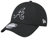 New Era Mens New Era Braves SS Evergreen Cap - Mens Black/White Size One Size