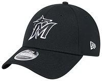 New Era Mens New Era Marlins SS Evergreen Cap - Mens Black/White Size One Size