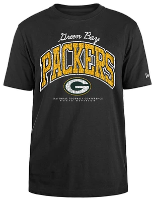 New Era Mens Packers Crackle T-Shirt - Black/Black
