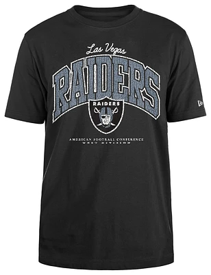 New Era Mens Raiders Crackle T-Shirt - Black/Black