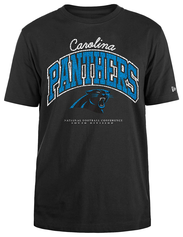 New Era Mens Panthers Crackle T-Shirt - Black/Black