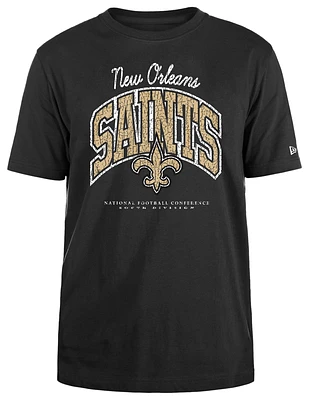 New Era Mens Saints Crackle T-Shirt - Black/Black