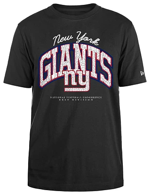 New Era Mens New Era Giants Crackle T-Shirt - Mens Black/Black Size XL