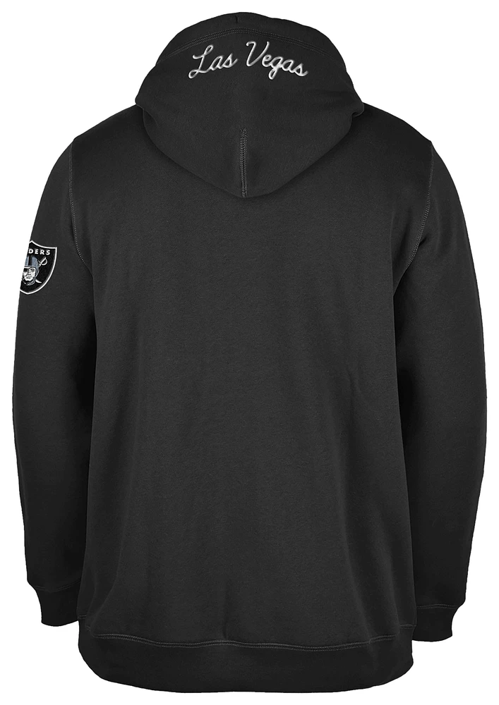 New Era Mens New Era Raiders Chenille Hoodie - Mens Black/Black Size M