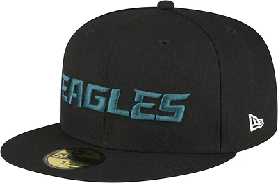 New Era New Era Eagles 5950 Fitted Cap - Adult Black Size 7