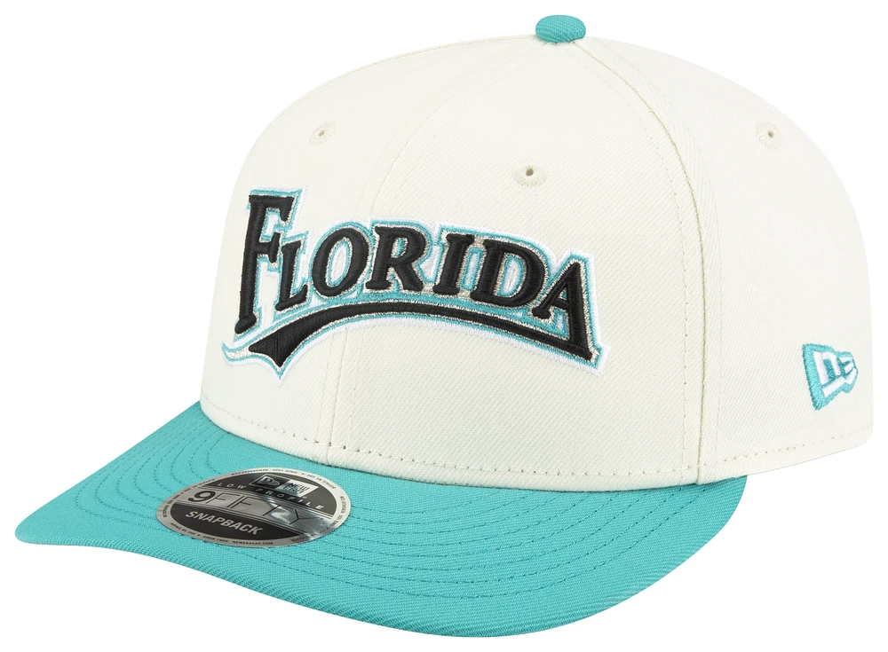 New Era New Era Marlins Felt 9FIFTY Cap - Adult Teal/Whte Size One Size