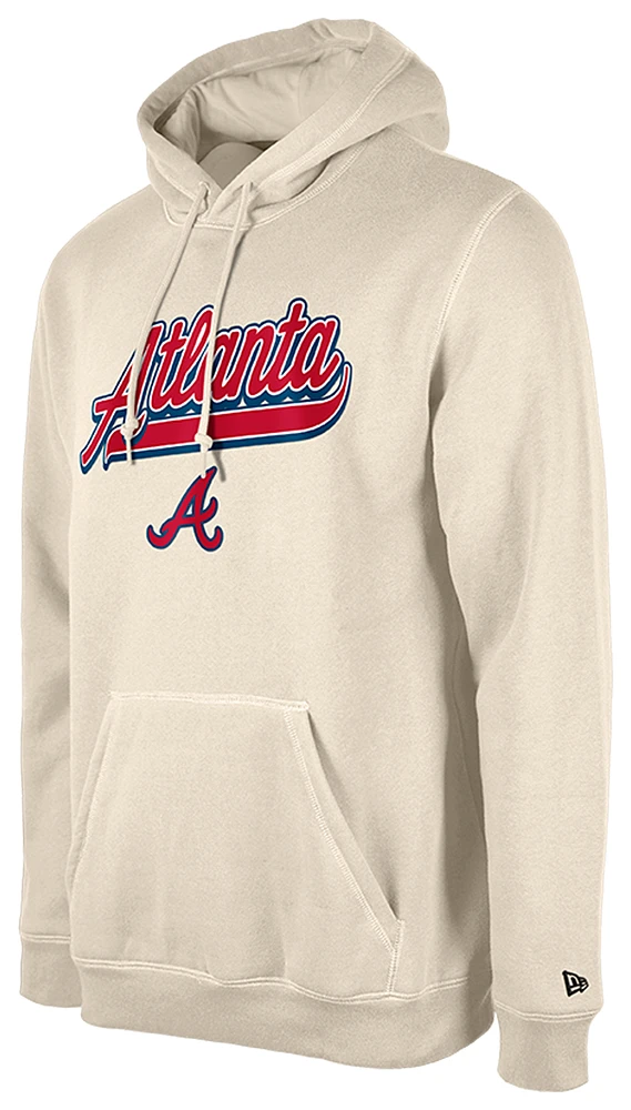 New Era Mens Braves Hooded Pullover - Tan/Tan