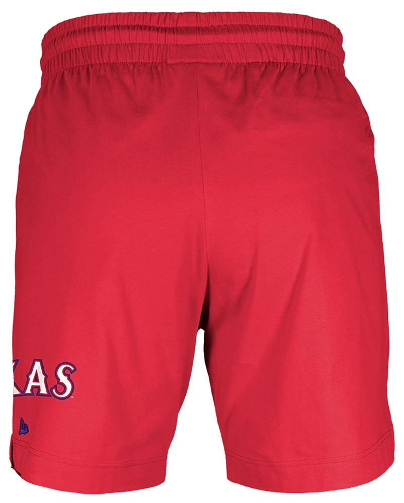 New Era Mens Rangers 7" Fitted OTC Shorts - Red/Red