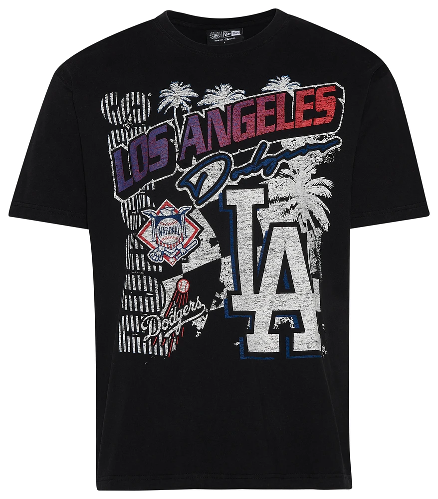 New Era Mens Dodgers Fitted Short Sleeve T-Shirt - Black/Black