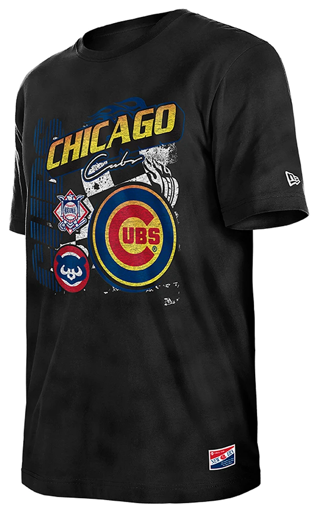 New Era Mens Cubs Fitted Short Sleeve T-Shirt - Black/Black