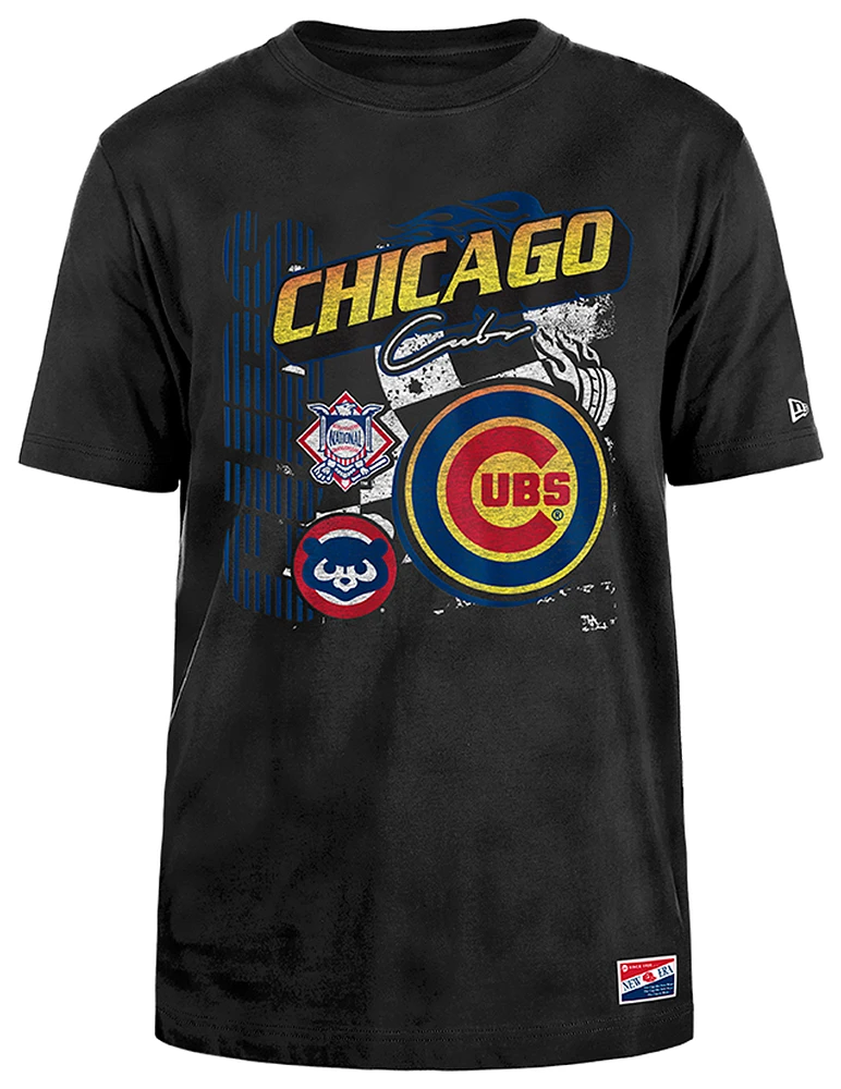 New Era Mens Cubs Fitted Short Sleeve T-Shirt - Black/Black