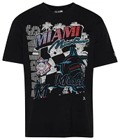 New Era Mens Marlins Fitted Short Sleeve T-Shirt - Black/Black