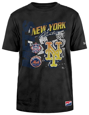 New Era Mens Mets Fitted Short Sleeve T-Shirt - Black/Black