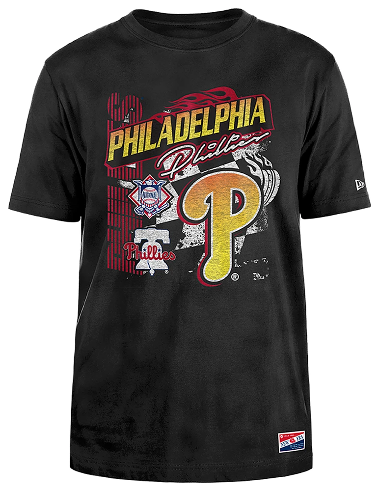 New Era Mens Phillies Fitted Short Sleeve T-Shirt - Black/Black