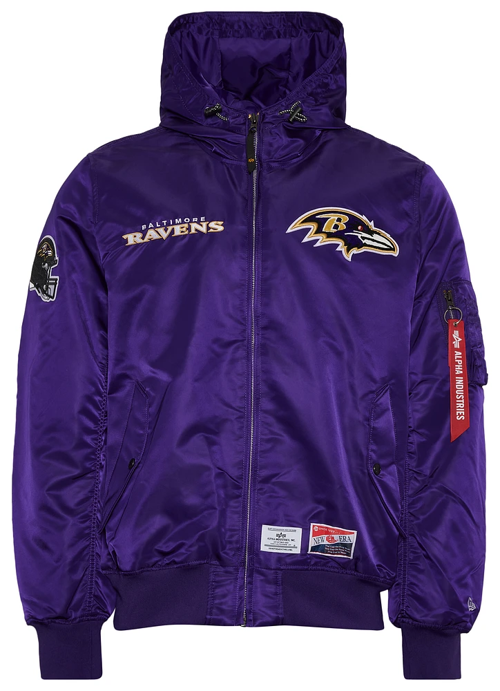 New Era Mens New Era Ravens Alpha Jacket - Mens Orange/Orange Size L