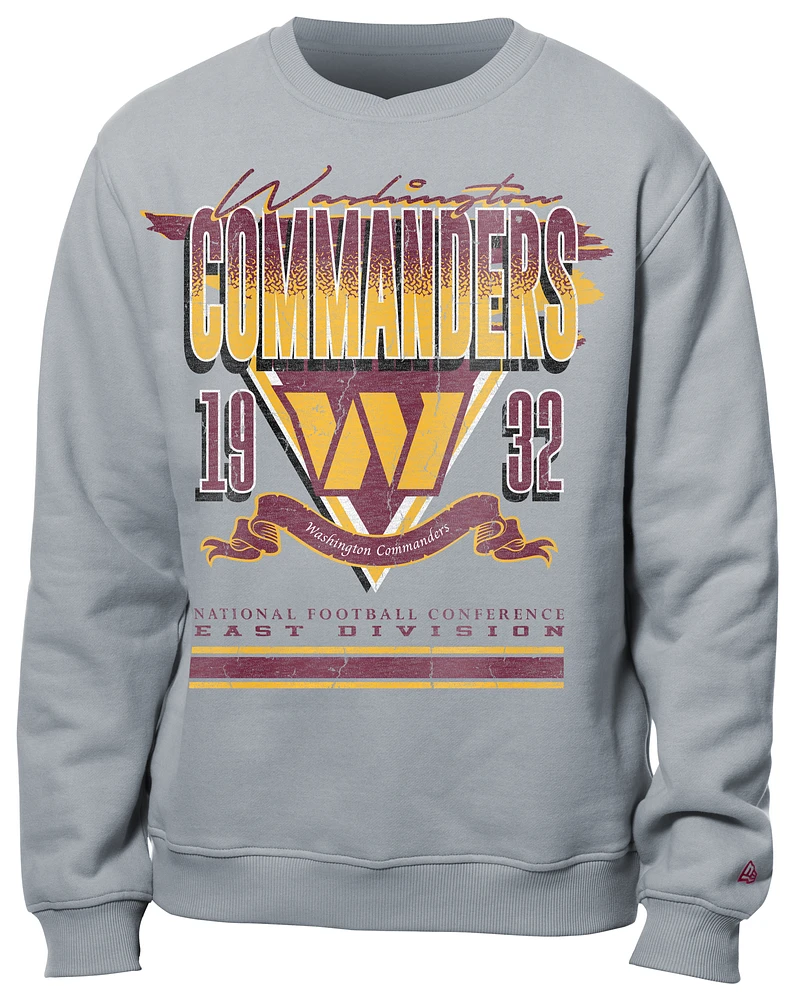 New Era Mens Commanders Crew Sweatshirt - Grey/Multi