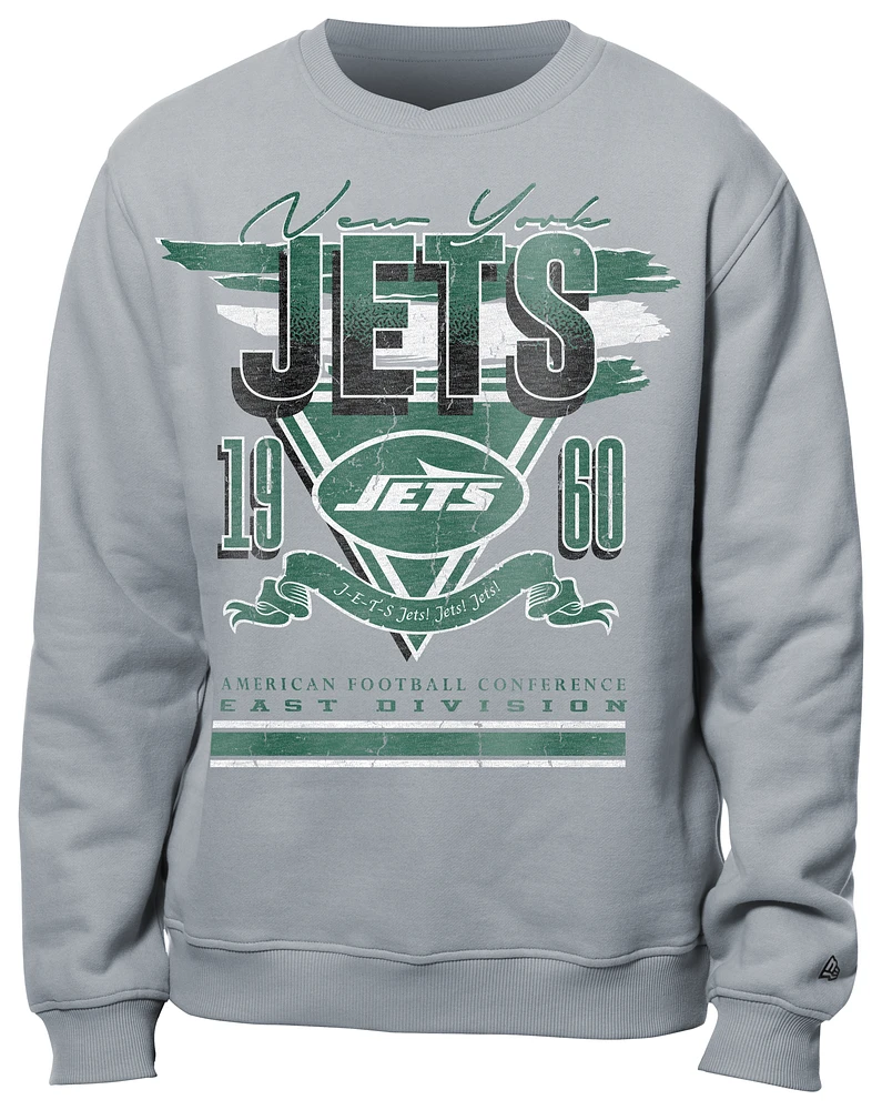 New Era Mens Jets Crew Sweatshirt - Grey/Multi