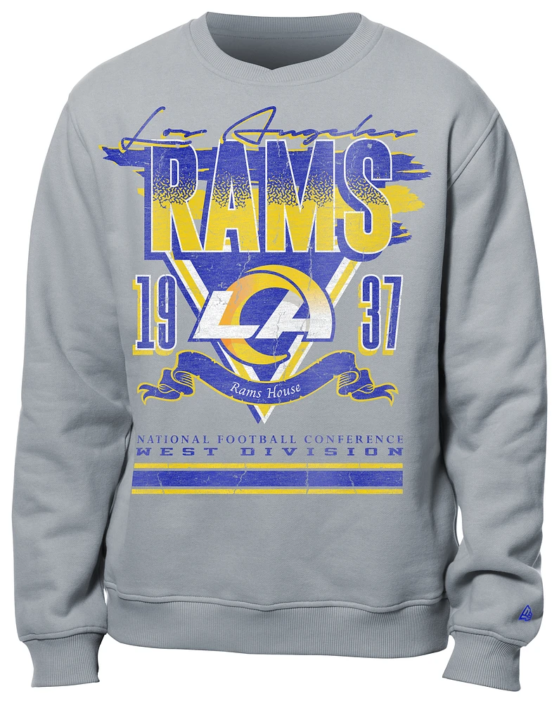 New Era Mens Rams Crew Sweatshirt - Grey/Multi