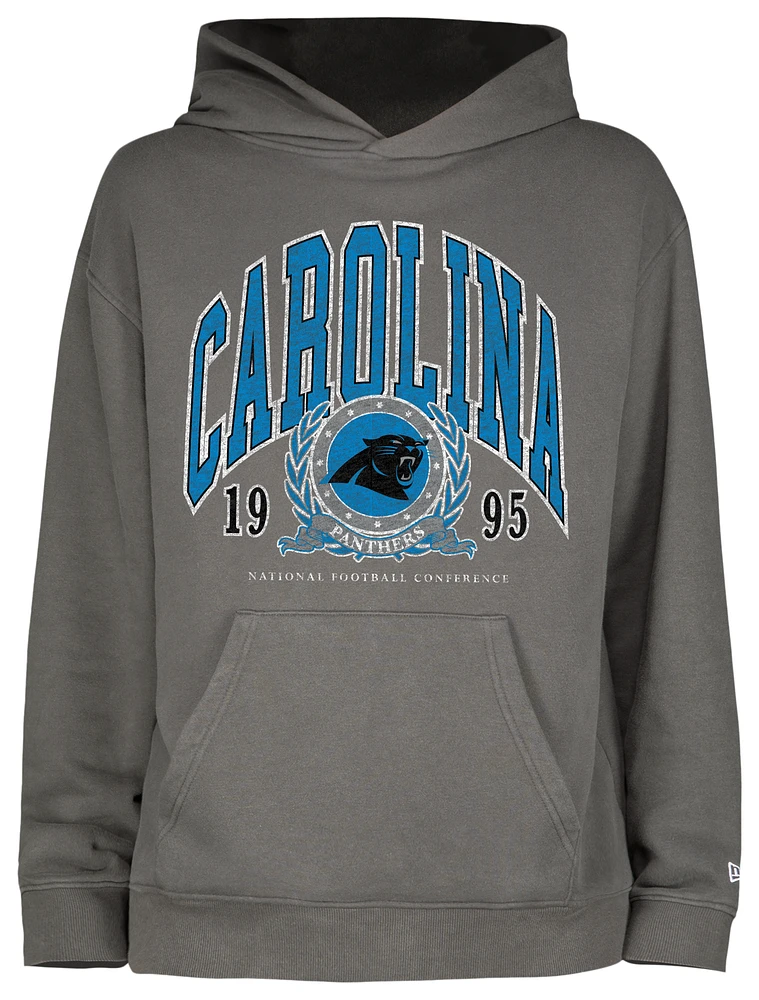 New Era Mens Panthers Fitted Pullover Hoodie - Grey/Grey