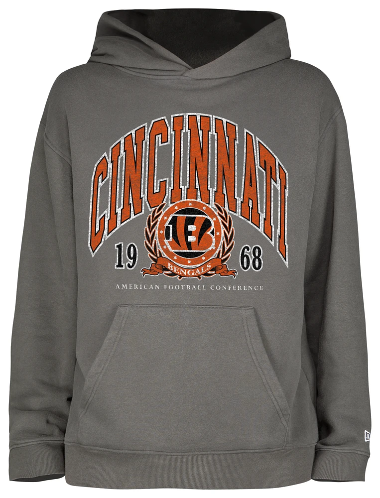 New Era Mens Bengals Fitted Pullover Hoodie - Grey/Grey