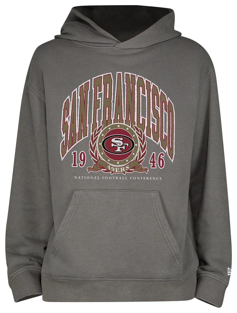 New Era Mens 49ers Fitted Pullover Hoodie - Grey/Grey