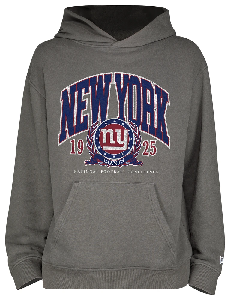 New Era Mens NY Giants Fitted Pullover Hoodie - Grey/Grey