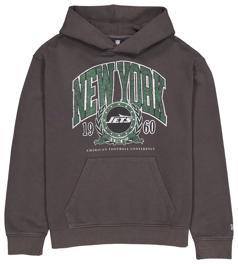 New Era Mens Jets Fitted Pullover Hoodie - Grey/Grey