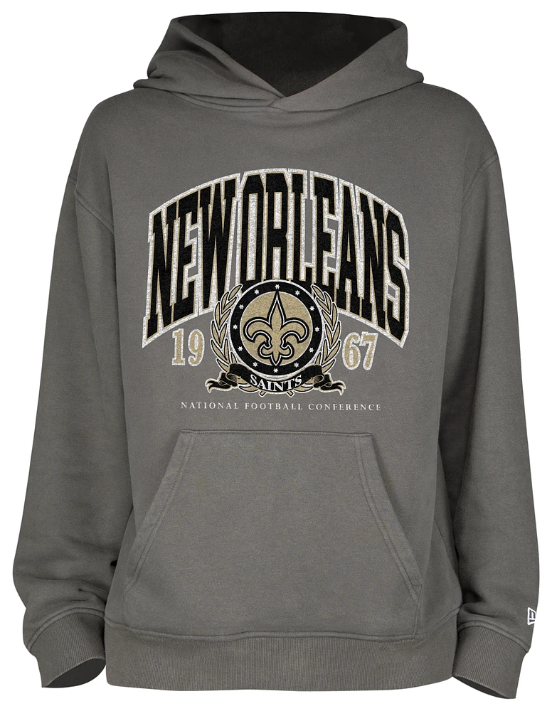 New Era Mens Saints Fitted Pullover Hoodie - Grey/Grey