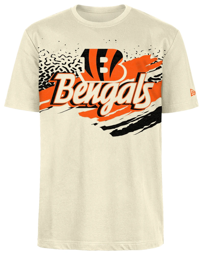 New Era Mens Bengals Fitted Short Sleeve T-Shirt - Tan/Multi