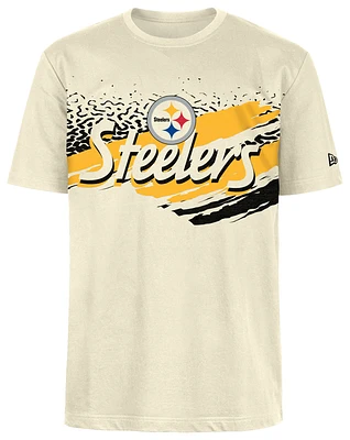 New Era Mens Steelers Fitted Short Sleeve T-Shirt - Tan/Multi