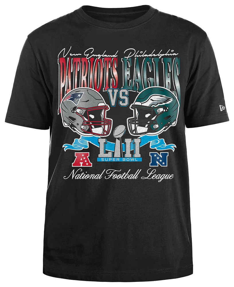 New Era Eagles/Patriots Super Bowl Short Sleeve T-Shirt - Men's