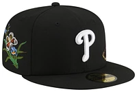 New Era New Era Phillies 59Fifty Felt Fitted Cap - Adult Black/White Size 7