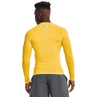 Under Armour Mens Under Armour HeatGear Armour Comp L/S T-Shirt - Mens Taxi/Black Size XL