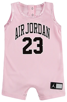 Jordan Girls 23 Jersey Romper - Girls' Infant Pink/Black