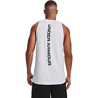 Under Armour Mens Baseline Cotton Basketball Tank - Black/White