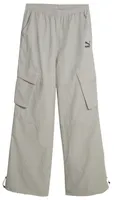 PUMA Womens Relaxed Woven Pants - Grey