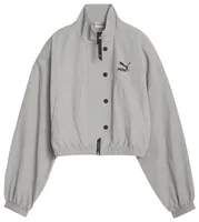 PUMA Womens Crop Woven Jacket - Grey