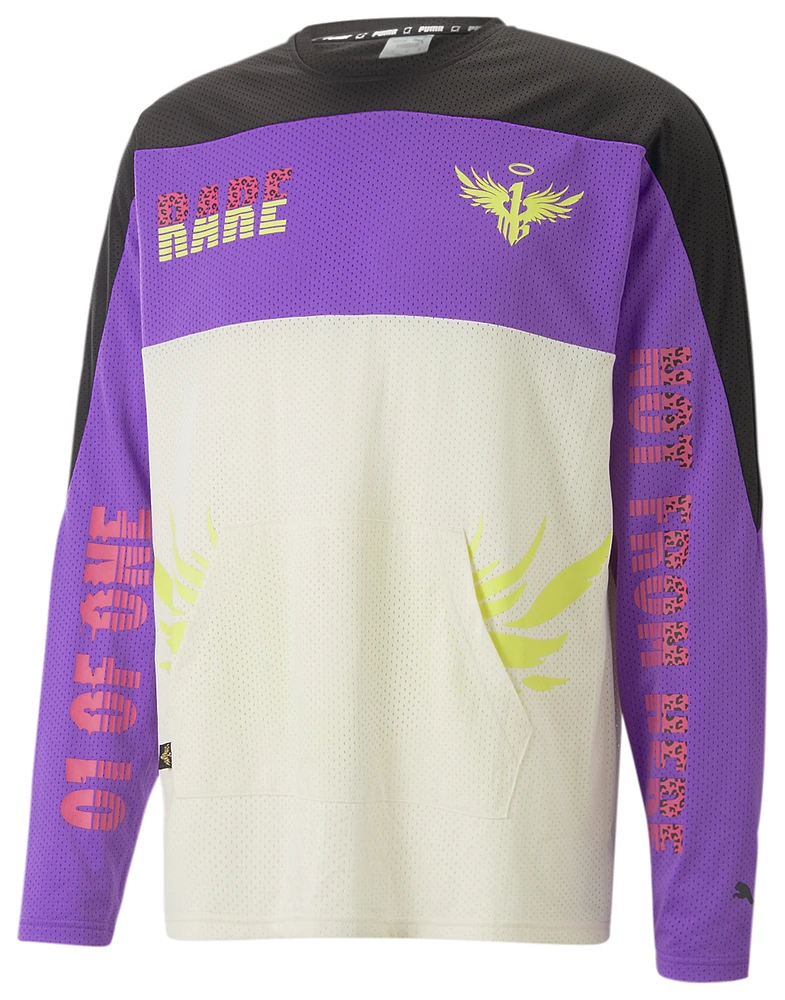 PUMA Mens Melo Be You Moto Jersey - Pristine/Purple