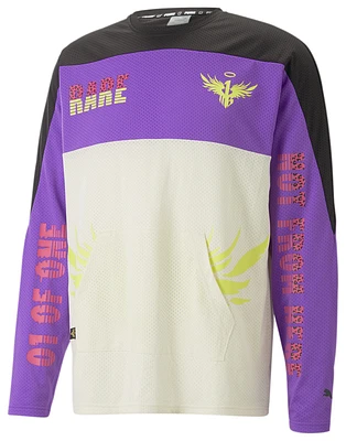 PUMA Mens Melo Be You Moto Jersey - Pristine/Purple