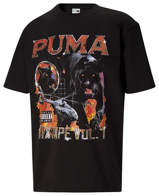 Puma Mens Mixtape Album T-Shirt - Black/Red/Multi