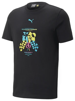 PUMA Mens PUMA SF Miami Race 23 T-Shirt - Mens Puma Black/Multi Size M