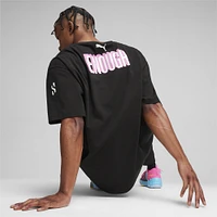 PUMA Mens Scoot Northern Light Short Sleeve T-Shirt - Blue/Puma Black/Pink