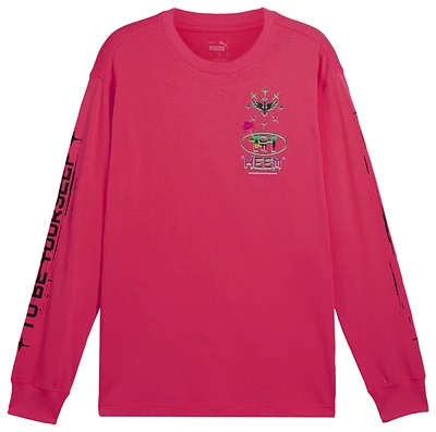 PUMA Mens MELO 1Love LS T-Shirt - Pink Alert