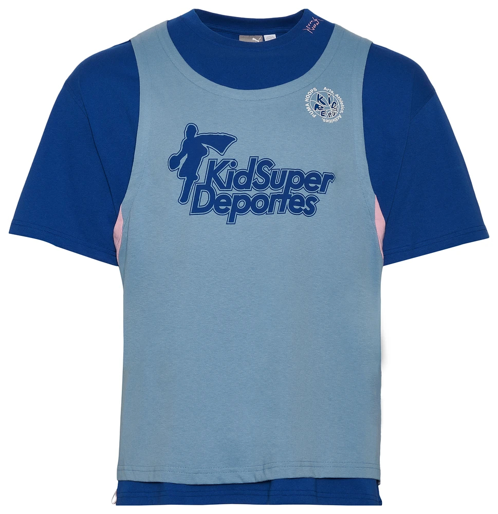 PUMA Mens Hoops x KidSuper T-Shirt - Blue/Blue