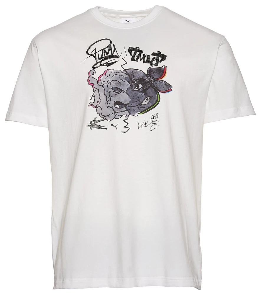 PUMA Mens x TMNT Relaxed Graphic T-Shirt - White/Black